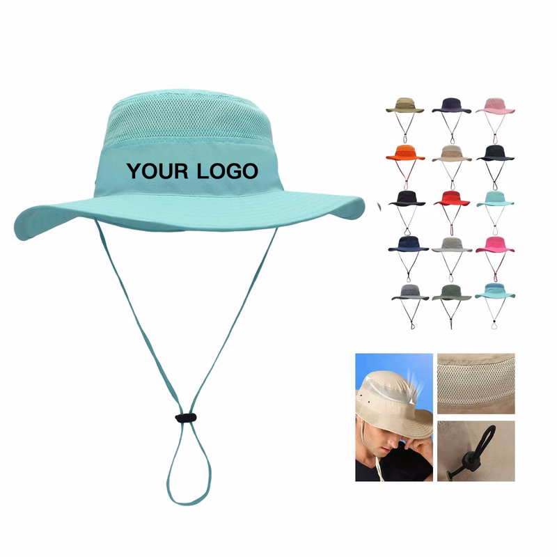 Breathable Nylon Bucket Hat with Drawstring Closure