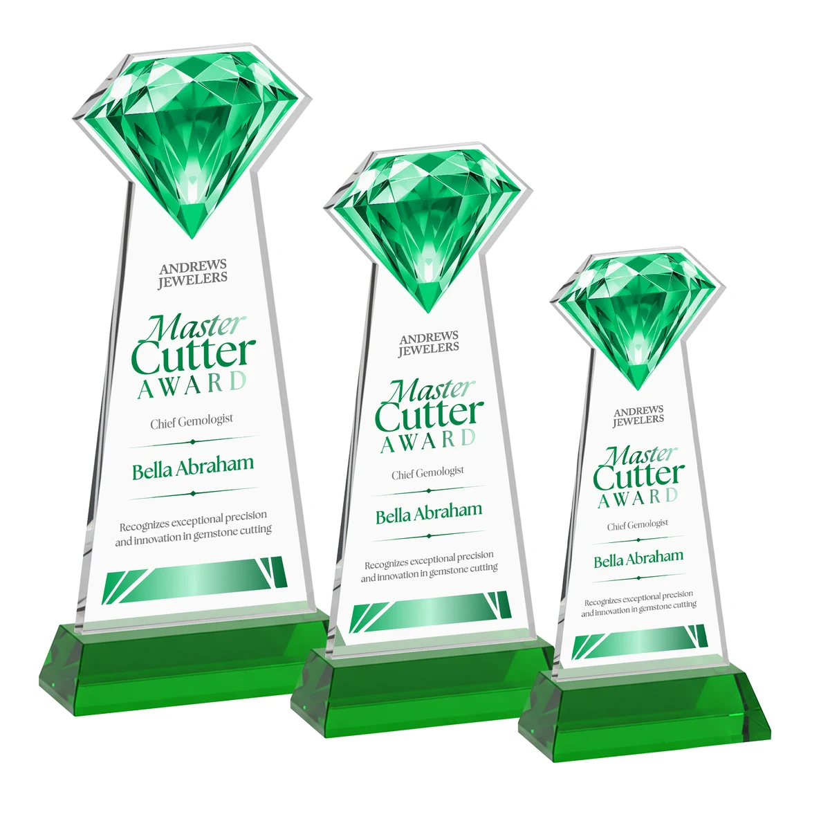 Gemstone VividPrint™ Award on Hartford Base - Green 1