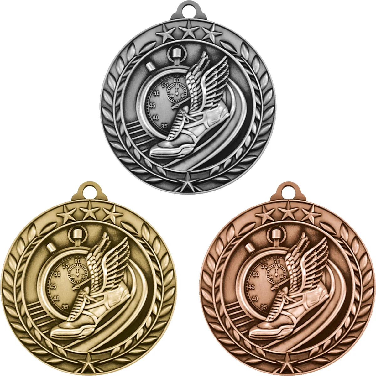 Stock Small Academic & Sports Laurel Medals: Track 1