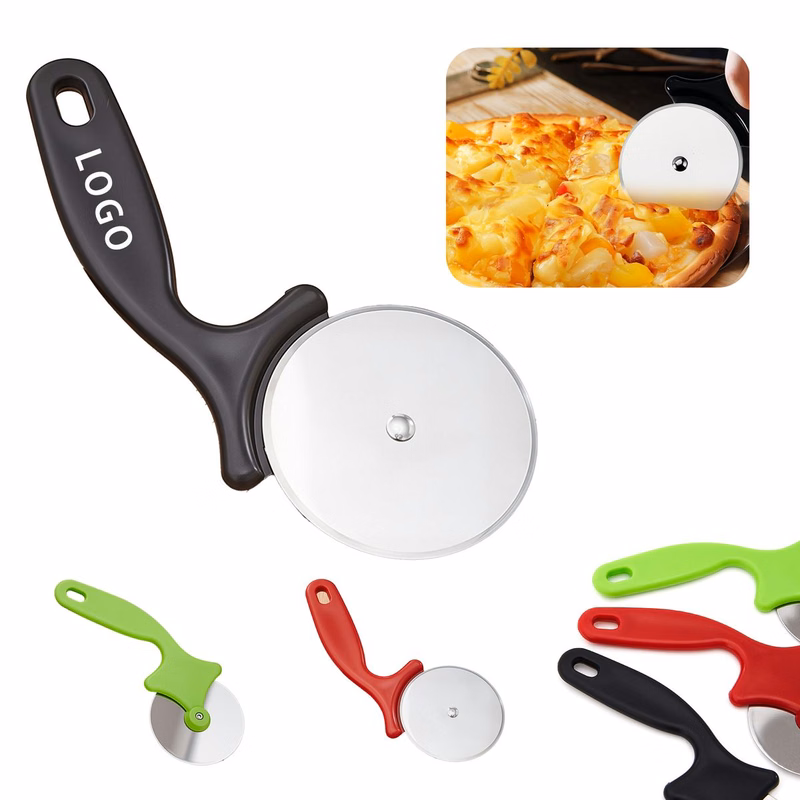 Portable Stainless Steel Pizza Cutter with Long Ergonomic Handle