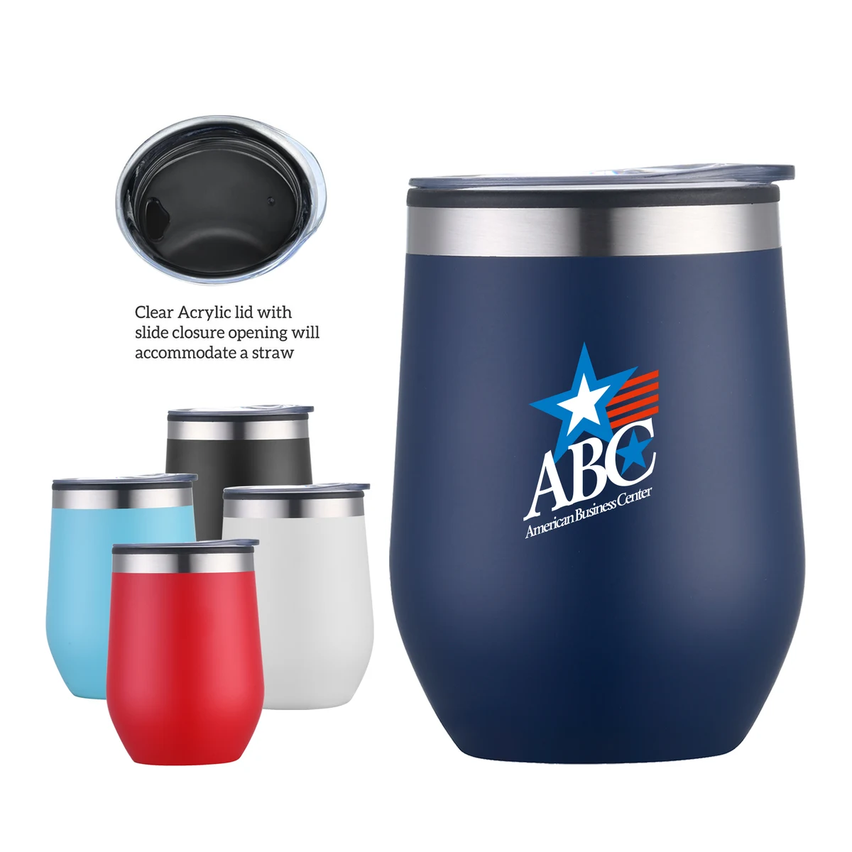 12 oz. Powder-Coated SS Outer with Polypropylene Inner Tumbler Wine Cup 1
