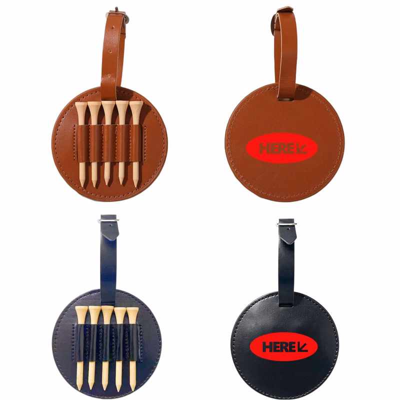 Golf Tees with Leather Holder