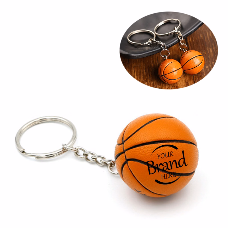 Mini Stress Ball Basketball Keychain