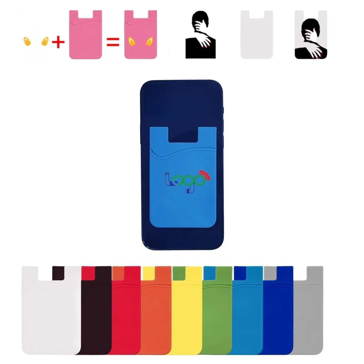 MOQ 100 PCS Silicone Cell Phone Wallet Stick 1