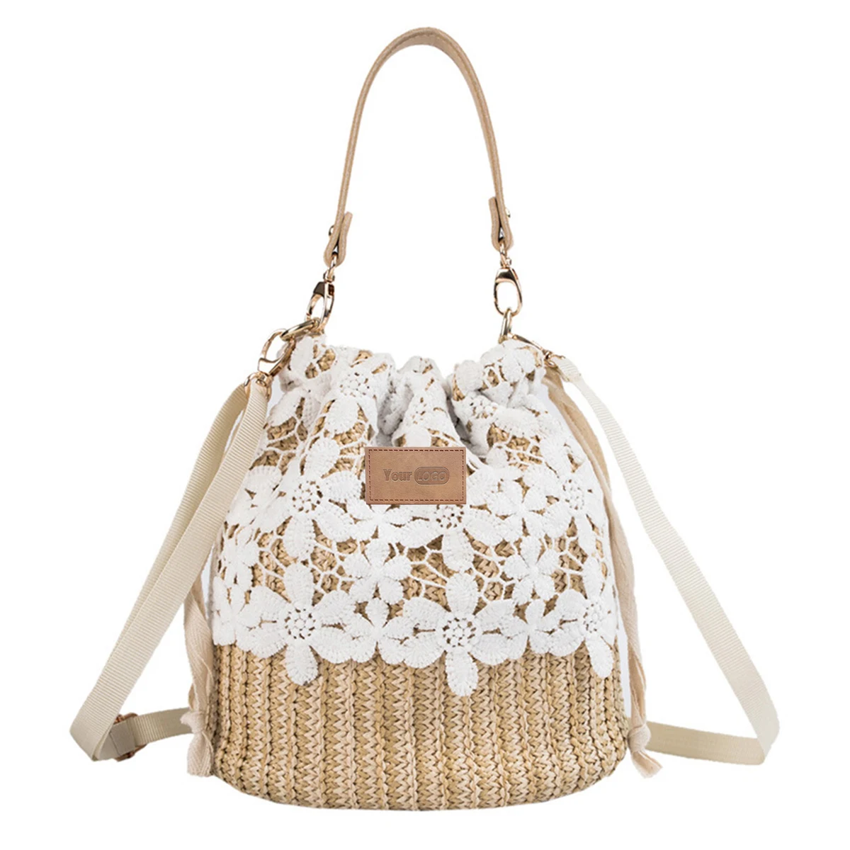 Jute Big Capacity Travel Tote Purse Woven Straw Hobo Bag 1