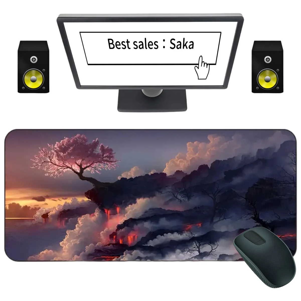 MOQ10 Full Color 31.5" x 12" x 1/8" Stitched Edge Mouse Pad 1