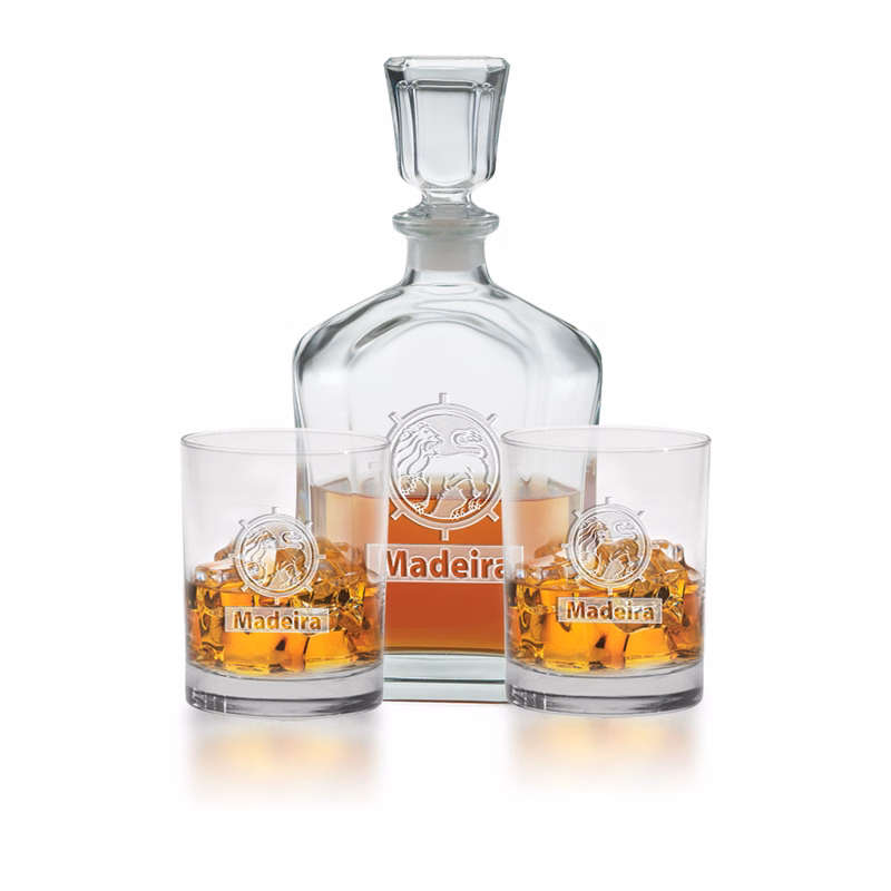 3 pc. Decanter Set - Deep Etch