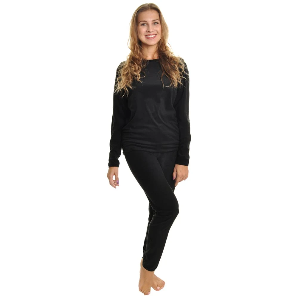 Women's Velvet Thermal Sets - Black 1