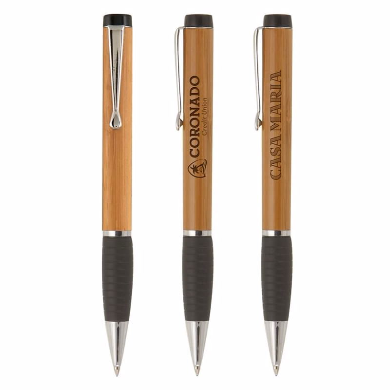 Tahiti - Laser Engraved - Natural Bamboo Barrel Pen