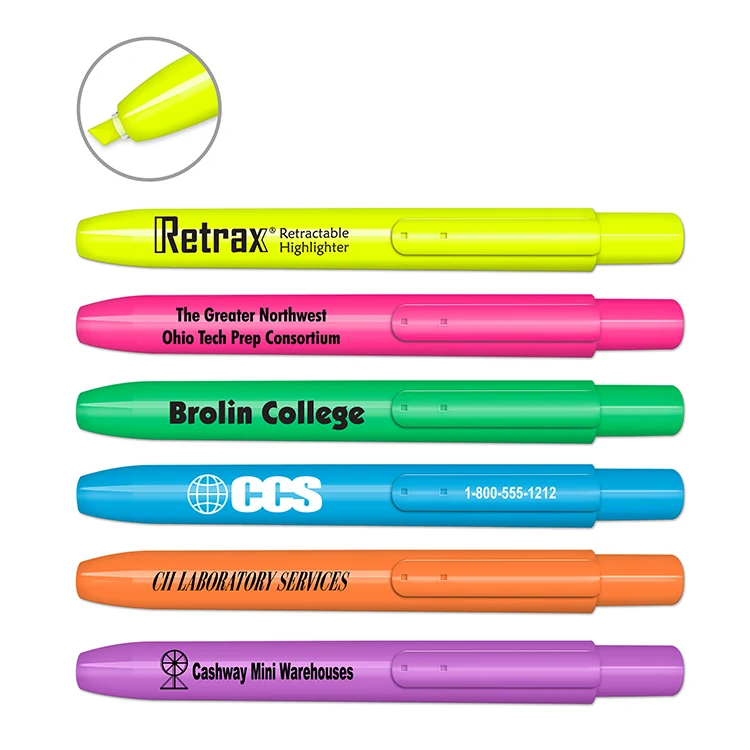 Retrax Retractable Fluorescent Highlighter 1