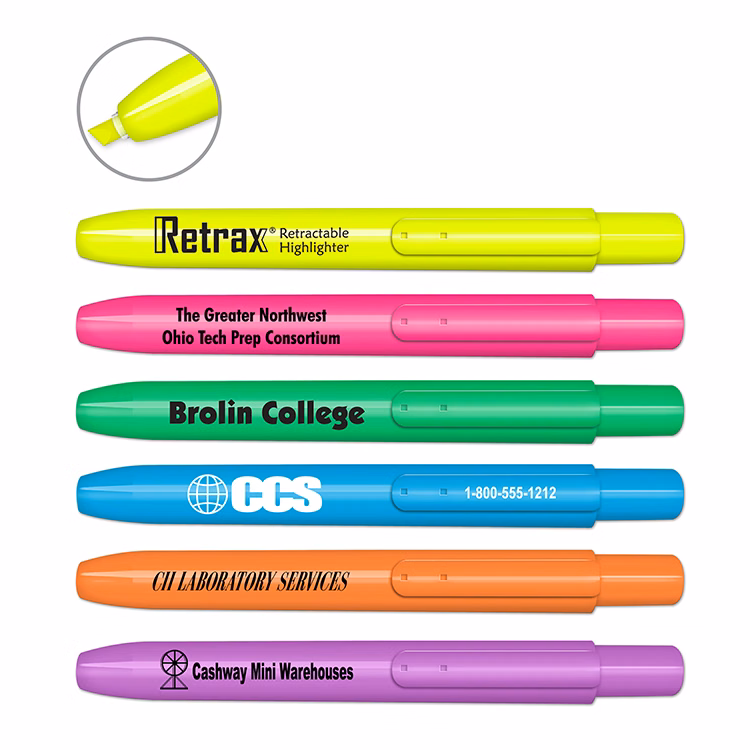 Retrax Retractable Fluorescent Highlighter