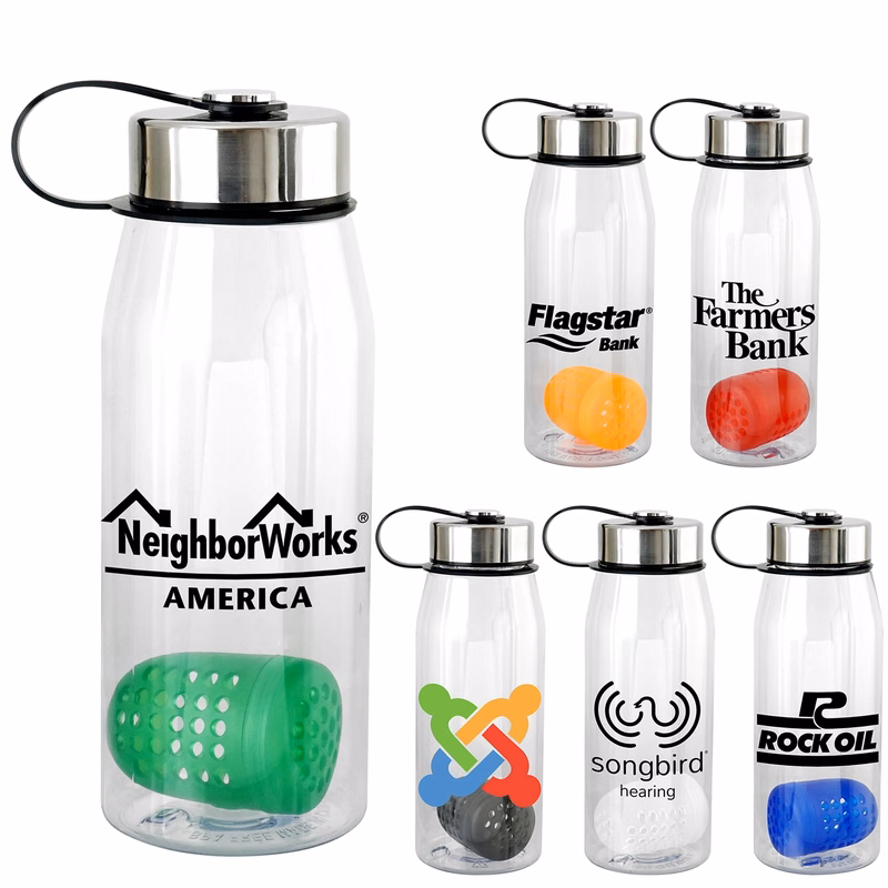 Metal Lanyard Lid 32 oz. Bottle with Floating Infuser