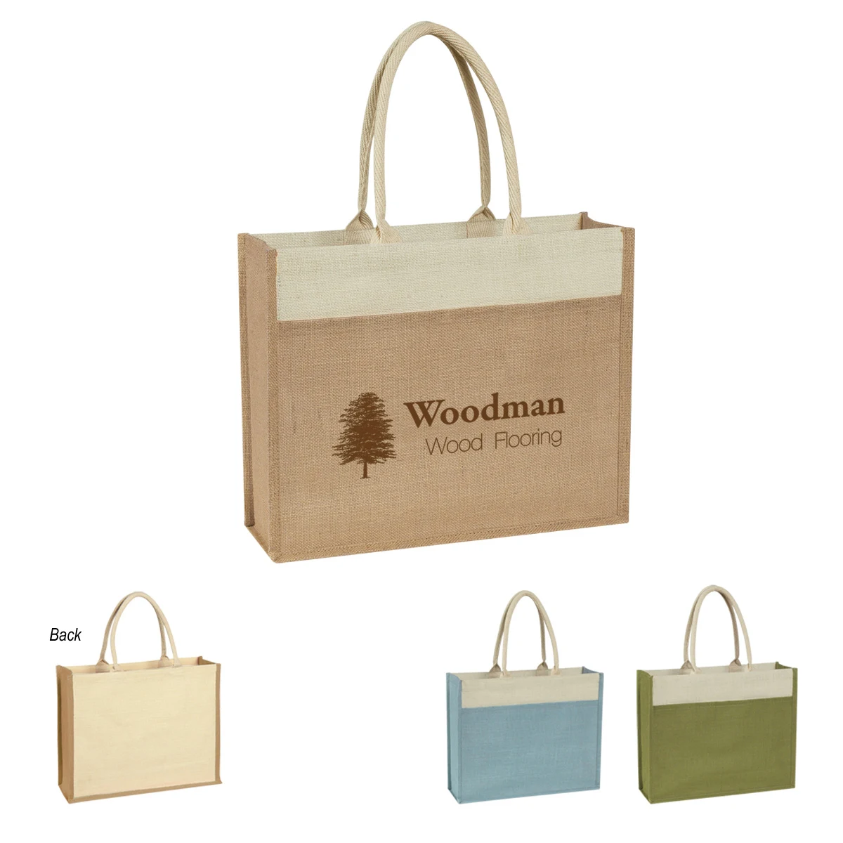 Jute Tote Bag With Front Pocket, custom tote bag with logo imprint 1