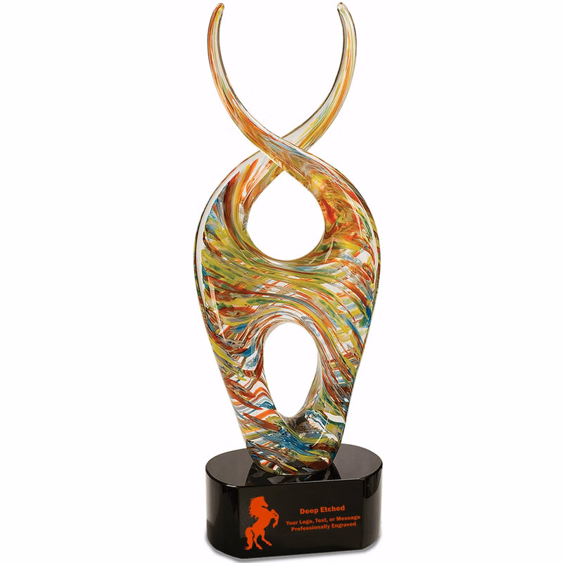14" Color Twist Art Glass Award