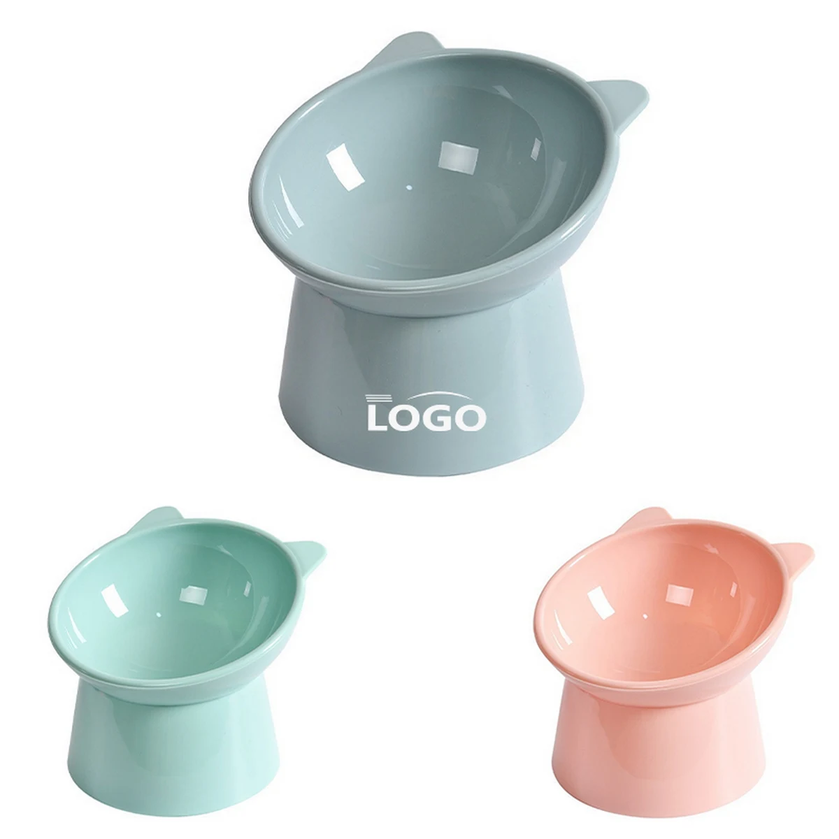 Pp Plastic Pet Cat High Foot Neck Guard Oblique Bowl 1