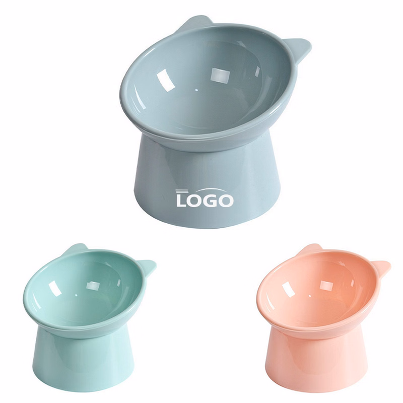 Pp Plastic Pet Cat High Foot Neck Guard Oblique Bowl