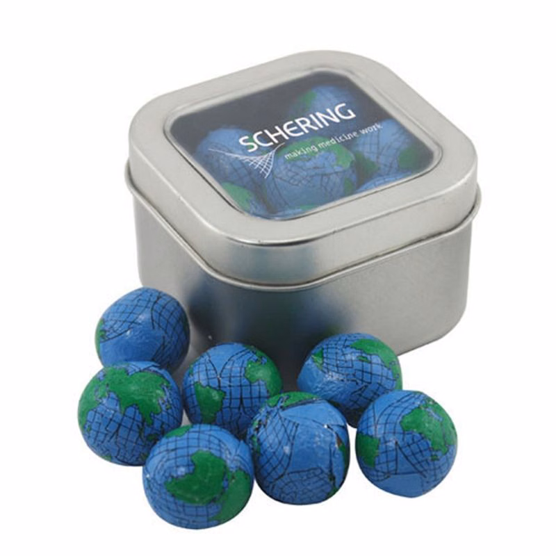 Window Tin with Chocolate Globes