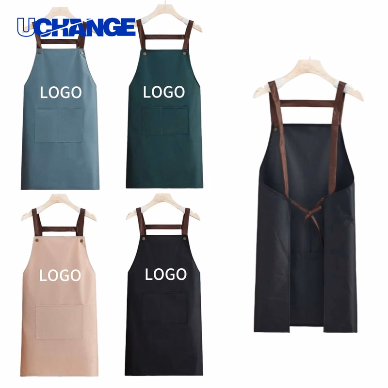 Custom Multifunction Waterproof PVC Kitchen Apron for Cooking and Commercial Use