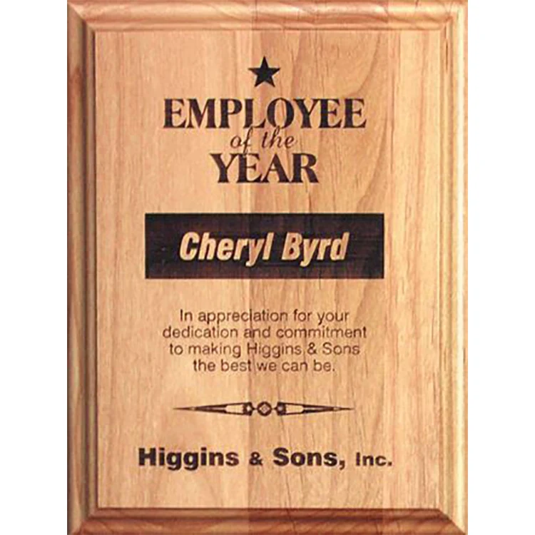 Alder Wood Engraved Plaque 1