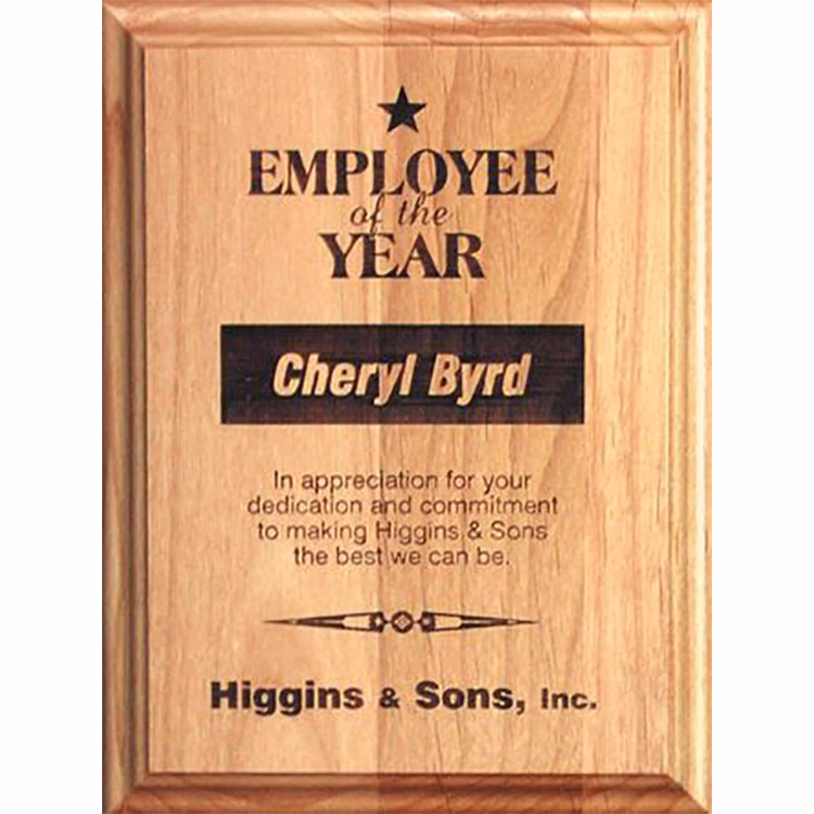 Alder Wood Engraved Plaque