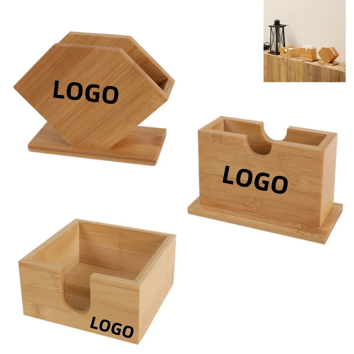 Bamboo Desktop Tissue Box 1