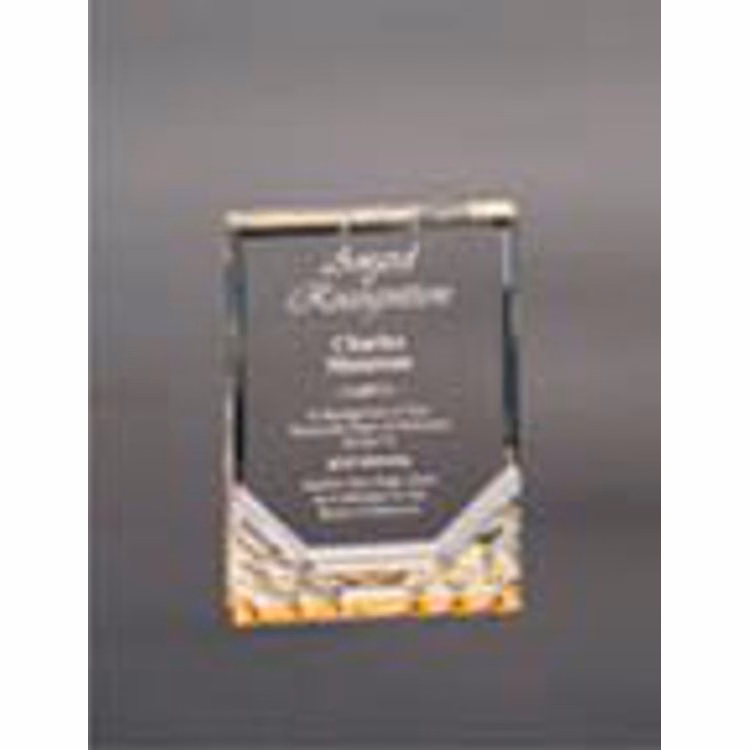 3.5" x 5" Gold Jewel Mirage Acrylic Award