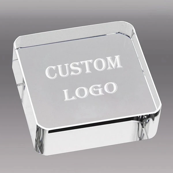 Crystal Glass Square Paperweights 1