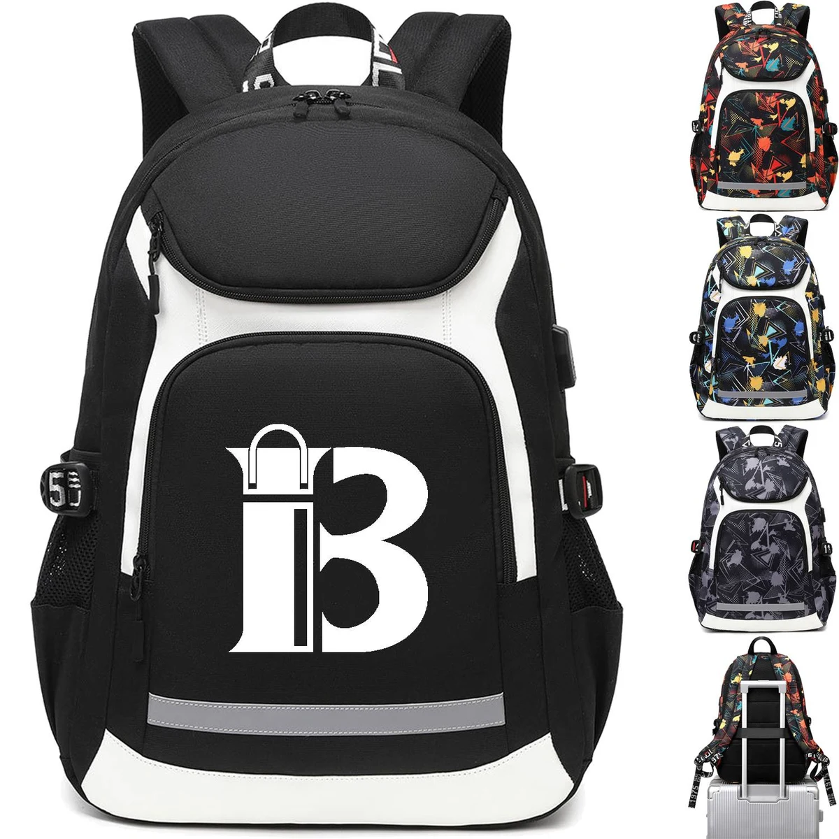 Reflective Oxford Travel Backpack w/ USB Port 1