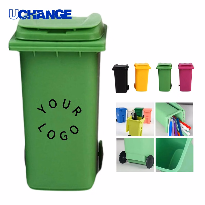 Plastic Trash Bin Pen Holder Desk Organizer