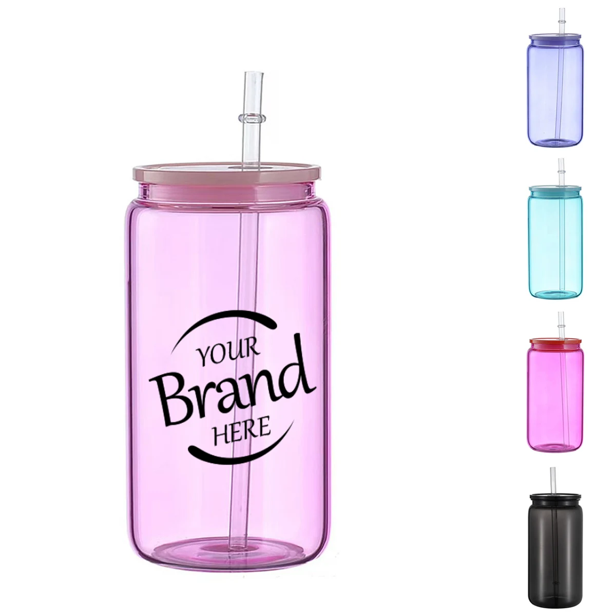 16oz Plastic Tumbler with Lid and Straw 1