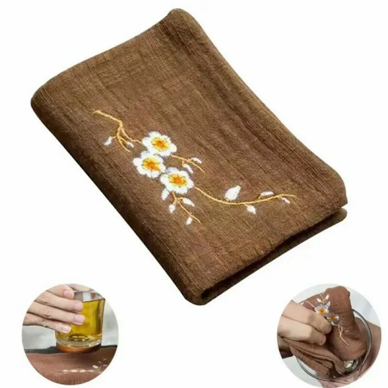 Plum Blossom Embroidered Tea Towel 1