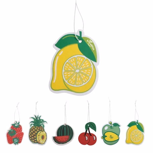 Custom 2.7" x 2" Double Sided Car Air Freshener with Hanging Cord — Auto Gift