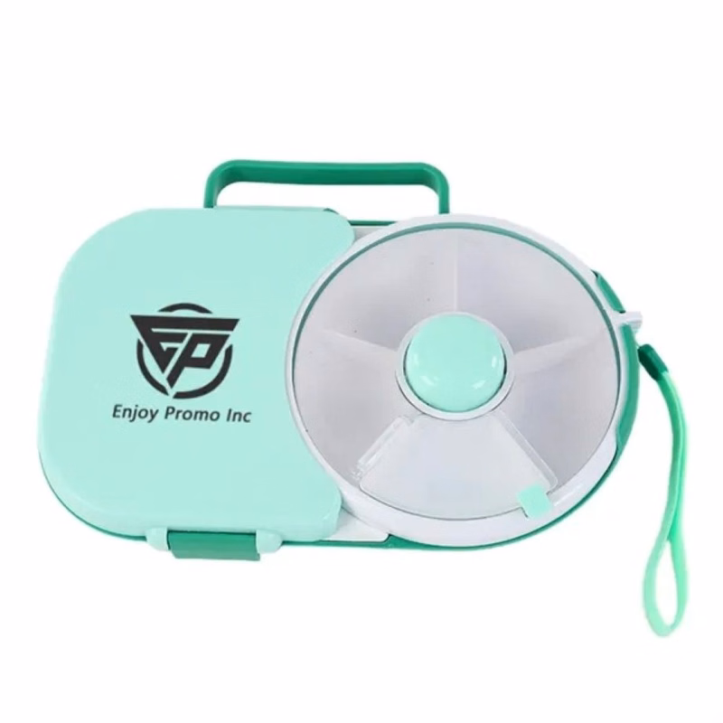 Portable Rotating Lunch Box with Handle for Kids