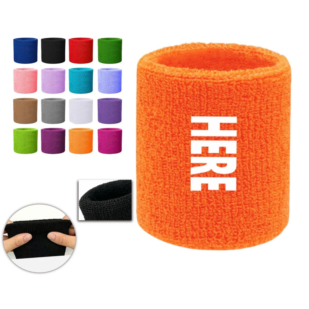Soft Breathable Terry Cloth Sports Sweat Wristbands 1
