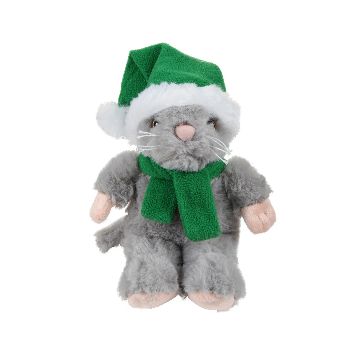 soft plush Mouse with Christmas scarf &hat 1