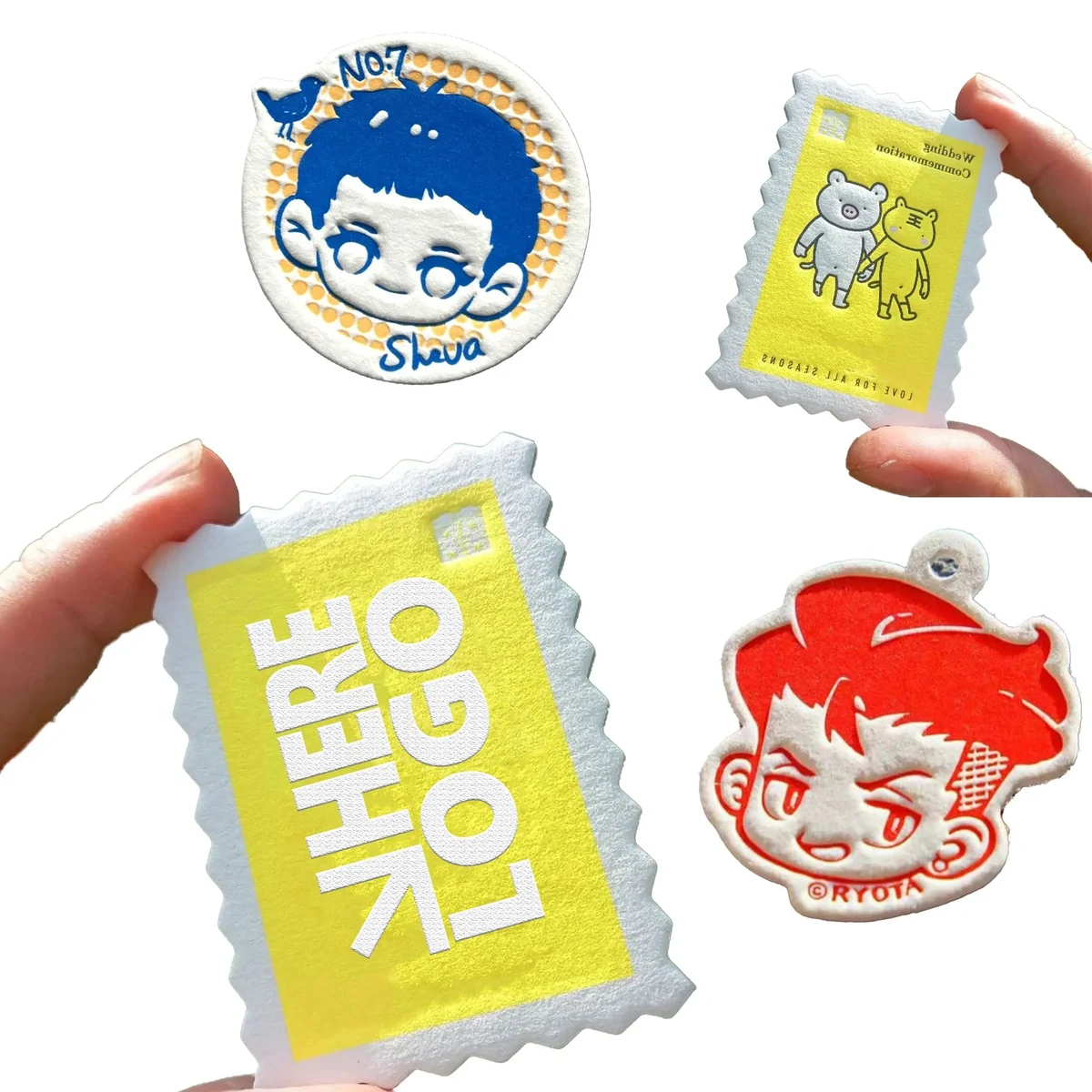 MOQ 10 Cotton Paper Pins Personality Badge 2" 1