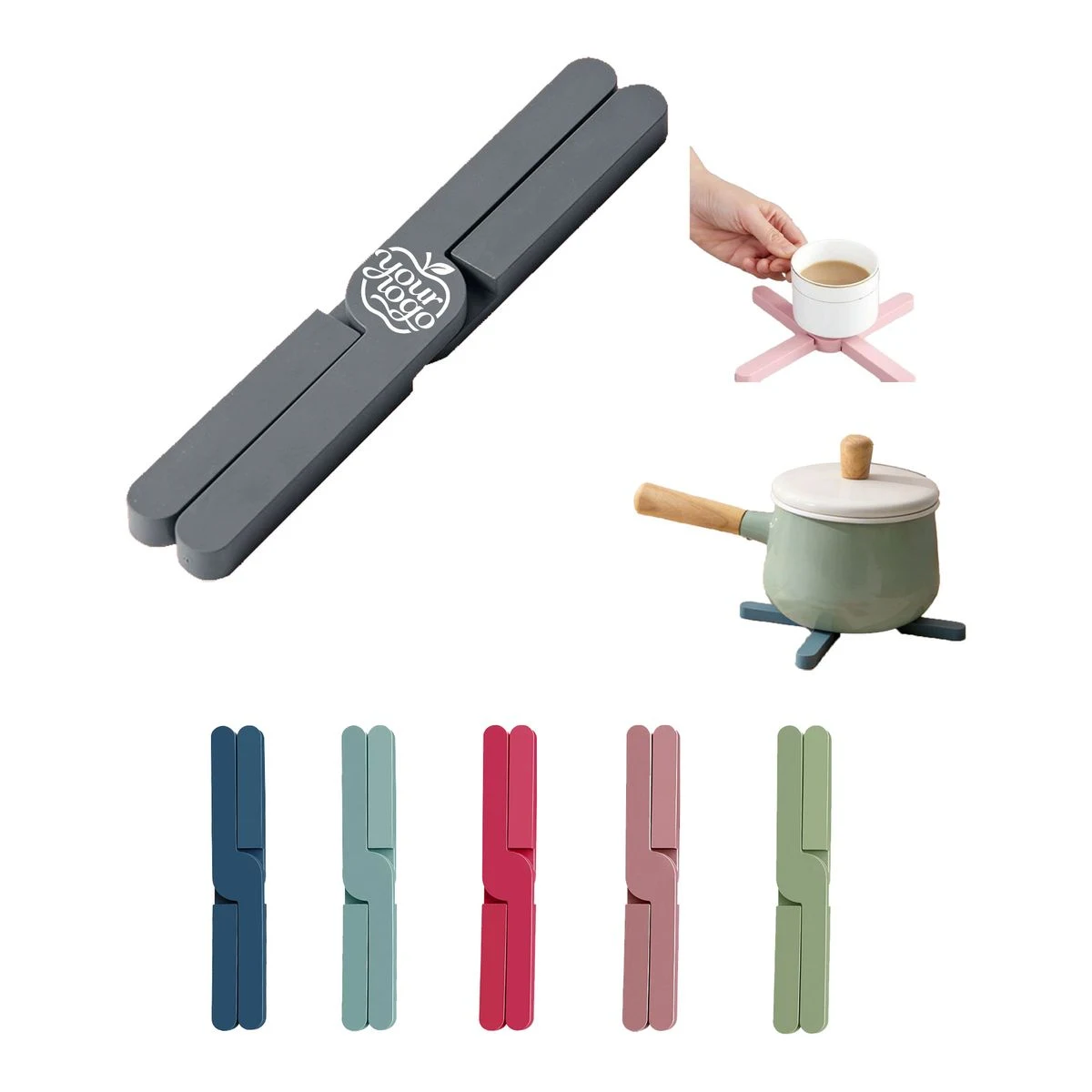 Foldable Food-Grade Silicone Heat-Resistant Trivet Mat 1