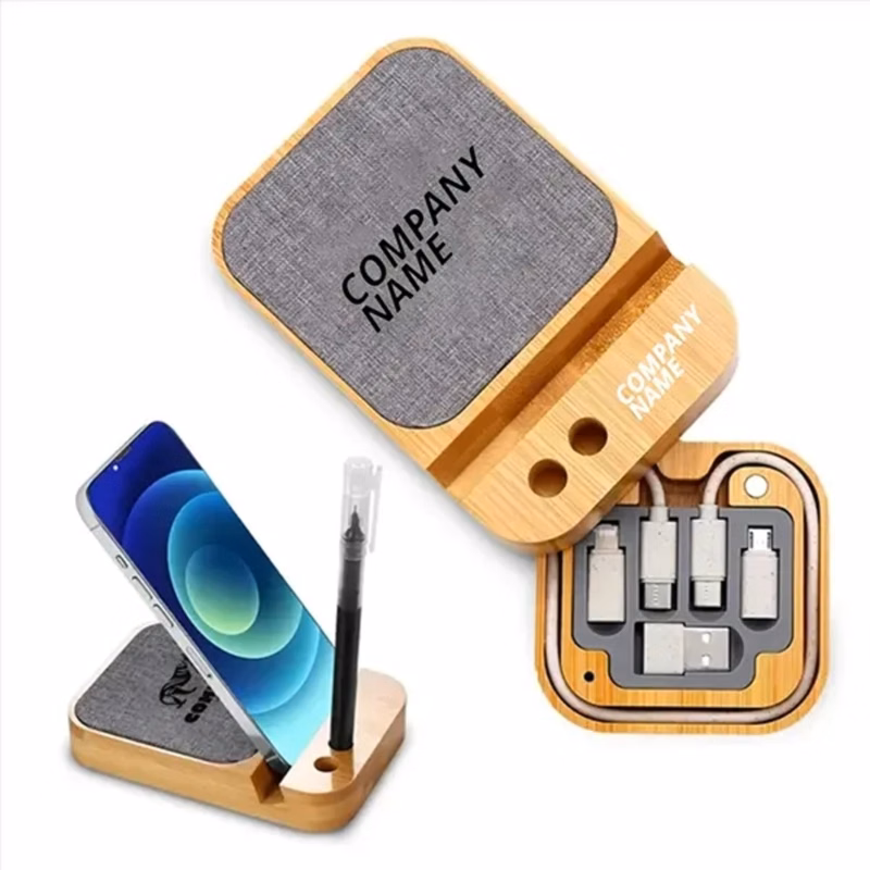 Bamboo Wireless Charger 6 in 1 Multi Cable Set