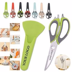 Household Fish Poultry Separable Colorful Magnetic Fridge With Sheath Kitchen Scissors