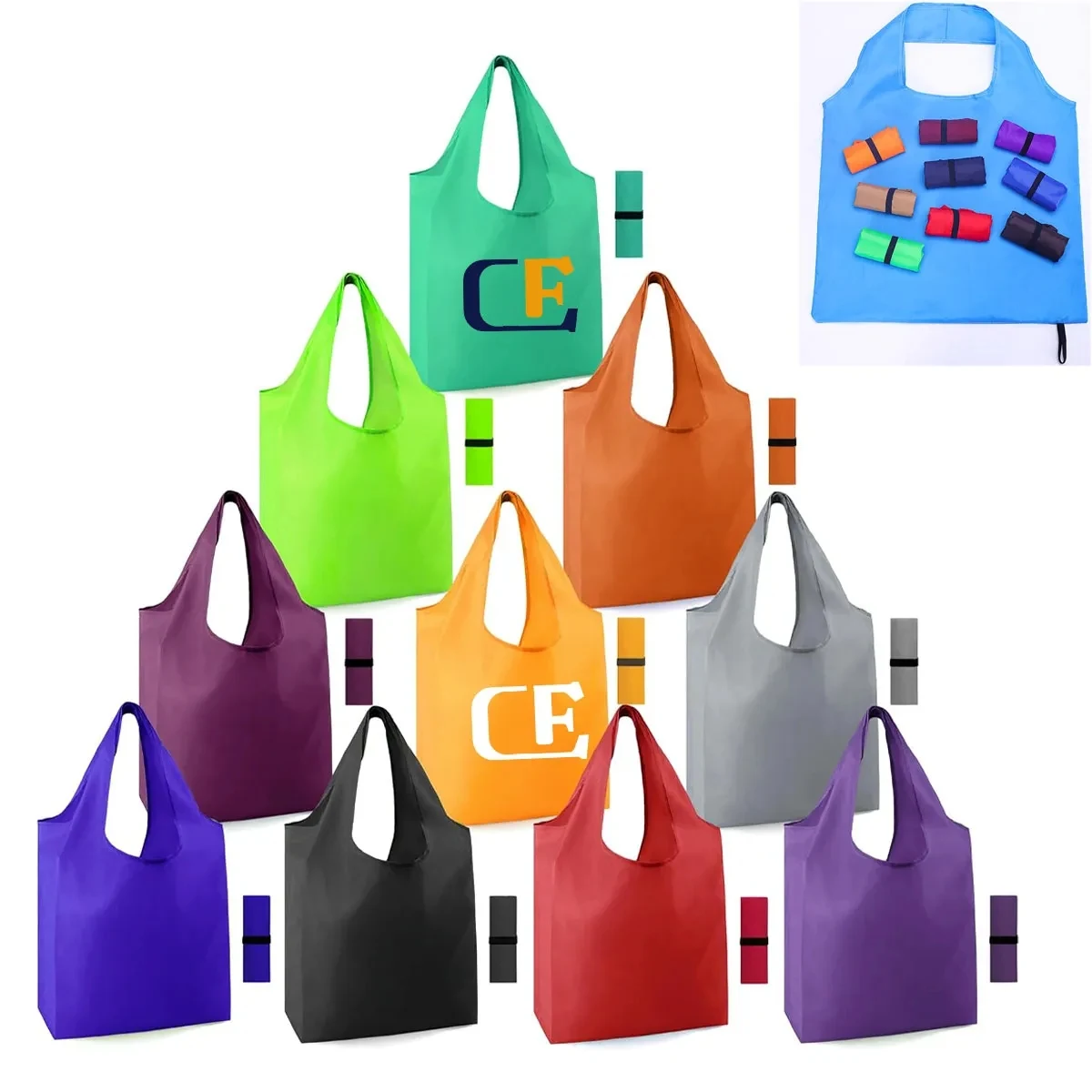 Colorful Reusable Foldable Grocery Bags 1