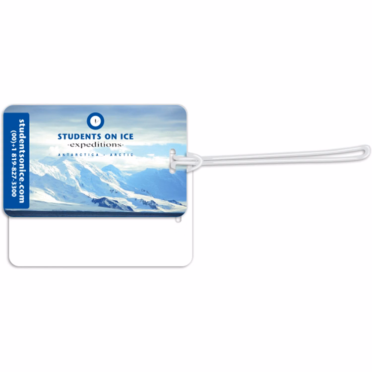 Luggage Tags .020 White Plastic (2.75"x4.5") in Full Colour with 6" Loop