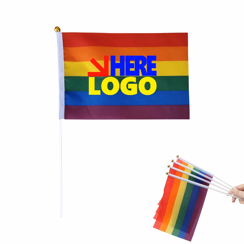 Handheld Rainbow Stick Flag Rush Service