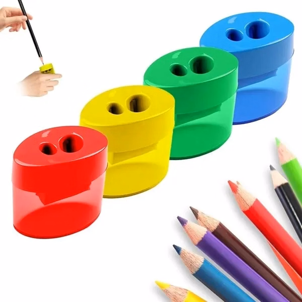 Custom Dual Hole Metal Pencil Sharpener 2 Inch — Office Desktop Essential