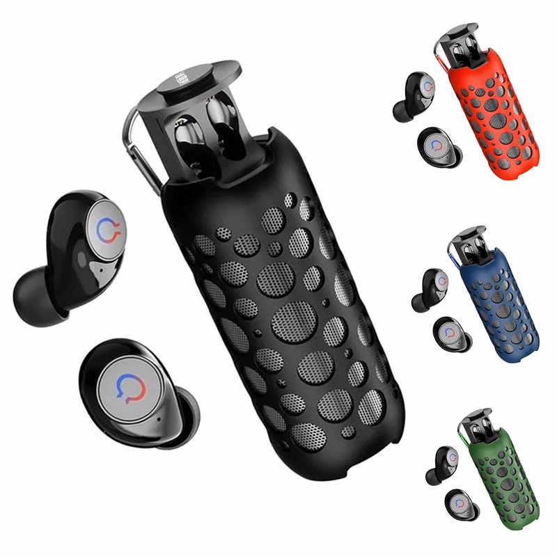 2 in 1 Portable Bluetooth Wireless Speakers Earbuds