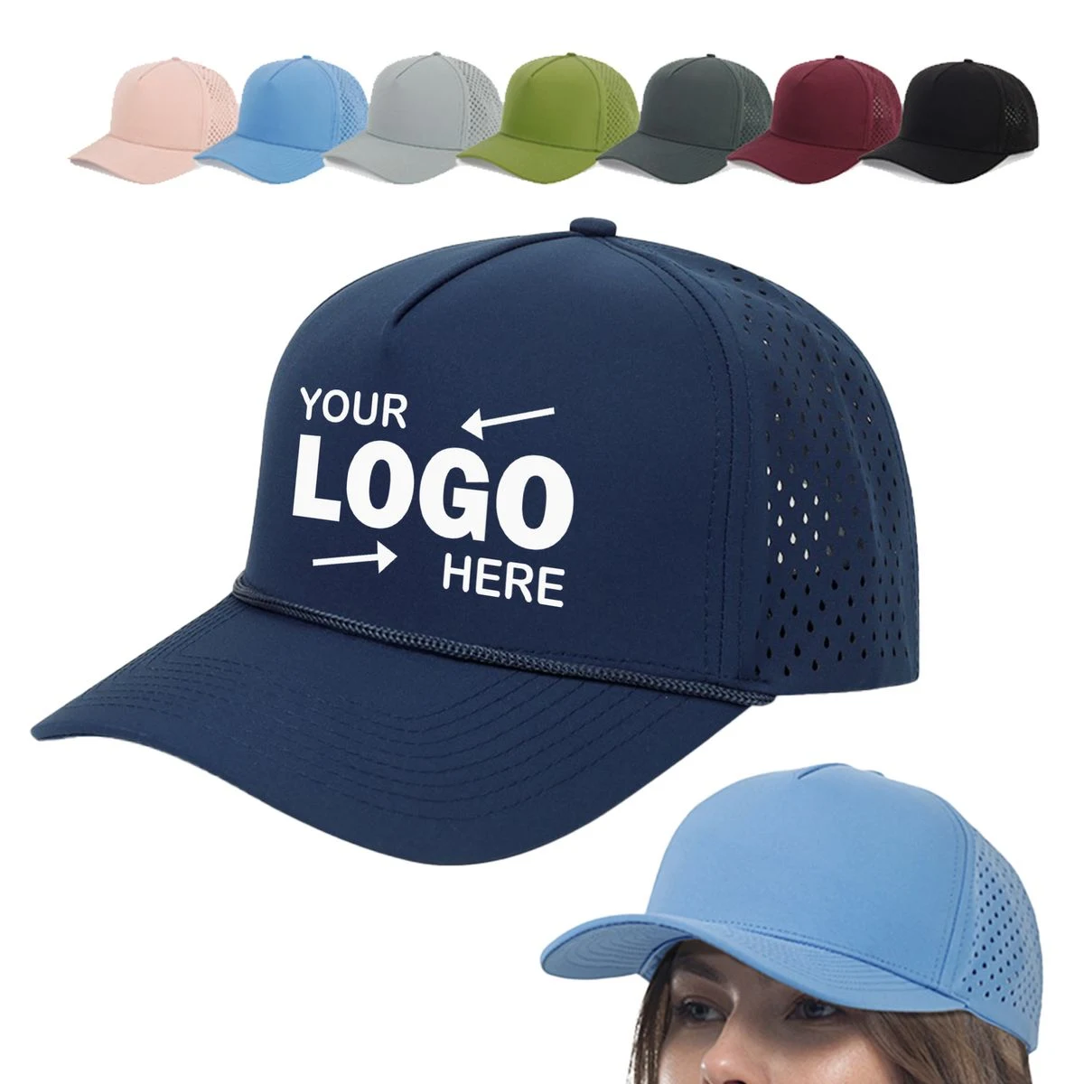 Five Panel Polyester Breathable Baseball Caps 1