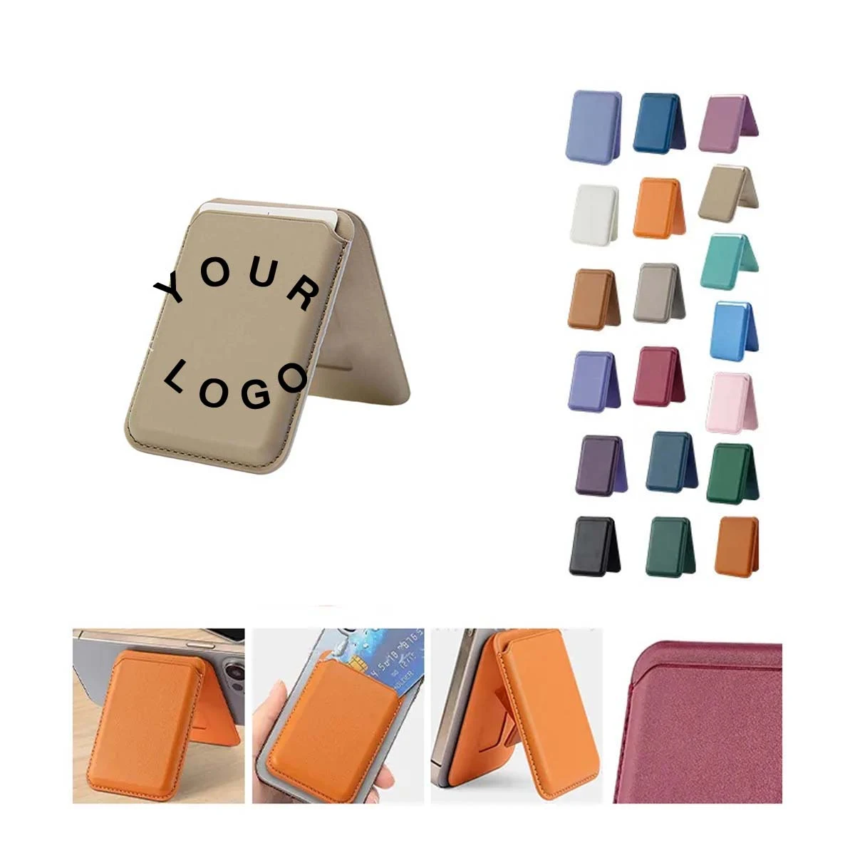Magnetic PU Phone Wallet with Foldable Stand 1