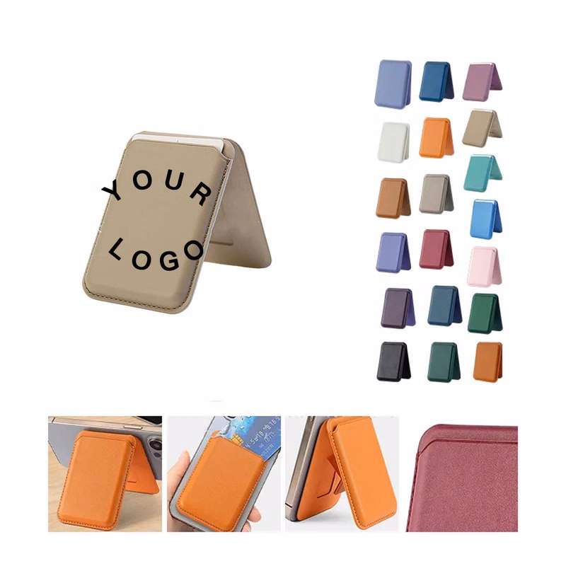 Magnetic PU Phone Wallet with Foldable Stand
