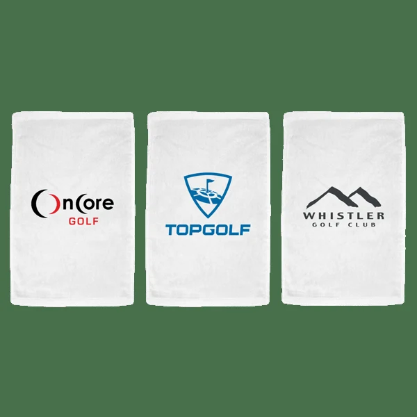 Turkish Signature Midweight White Golf Towel 1