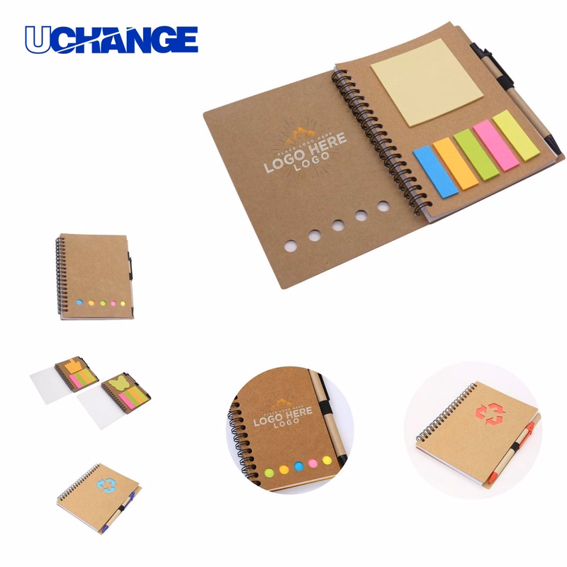 Eco-Friendly Spiral Notebook Set with Pen for Schools