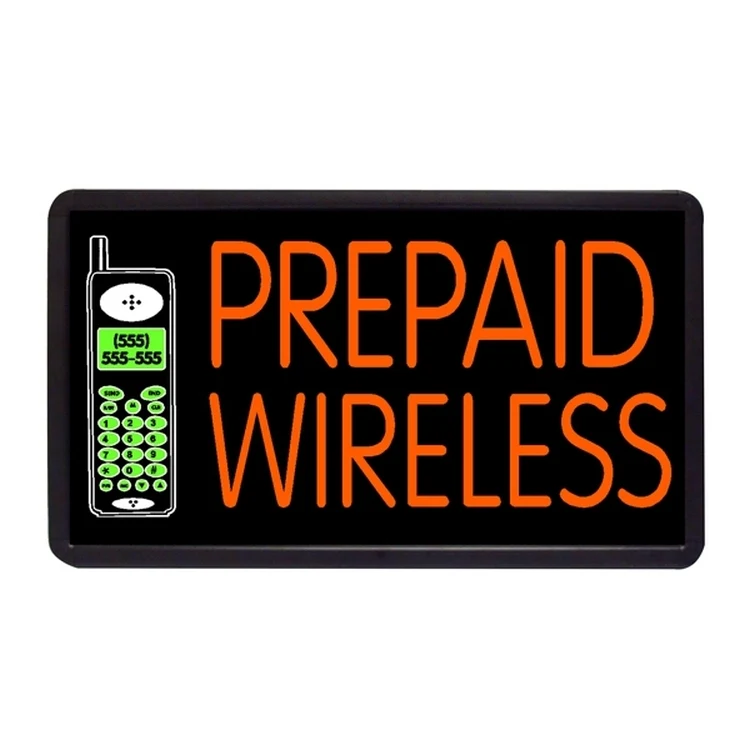 Prepaid Wireless 13" x 24" Simulated Neon Sign 1